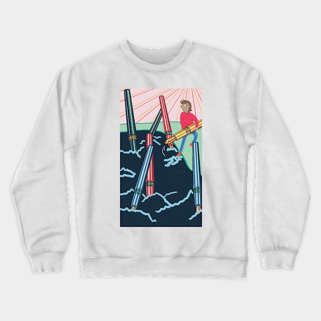 Seven of Swords Crewneck Sweatshirt by BeautyInDestruction